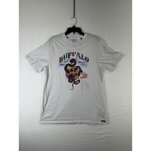 Buffalo David Bitton Shirt Mens 2XL White Skull Snake Graphic We Are Denim